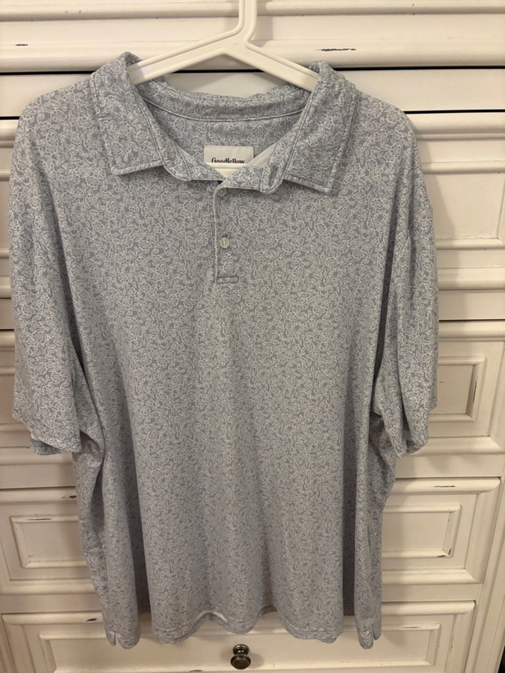 Goodfellow & Co Light Blue Paisley-Print Polo